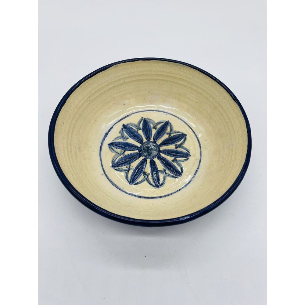 Haypenny Pottery Bowl Blue Flower Design